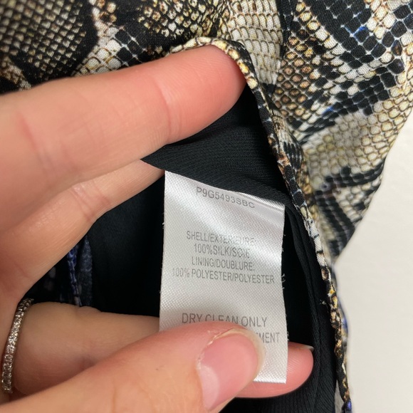 Parker 100% Silk Midi Dress Multi Color Animal Snakeskin Print - Picture 6 of 6